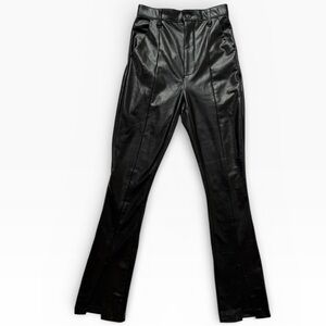 Abercrombie & Fitch black vegan leather flare pants Size 25/ 0​